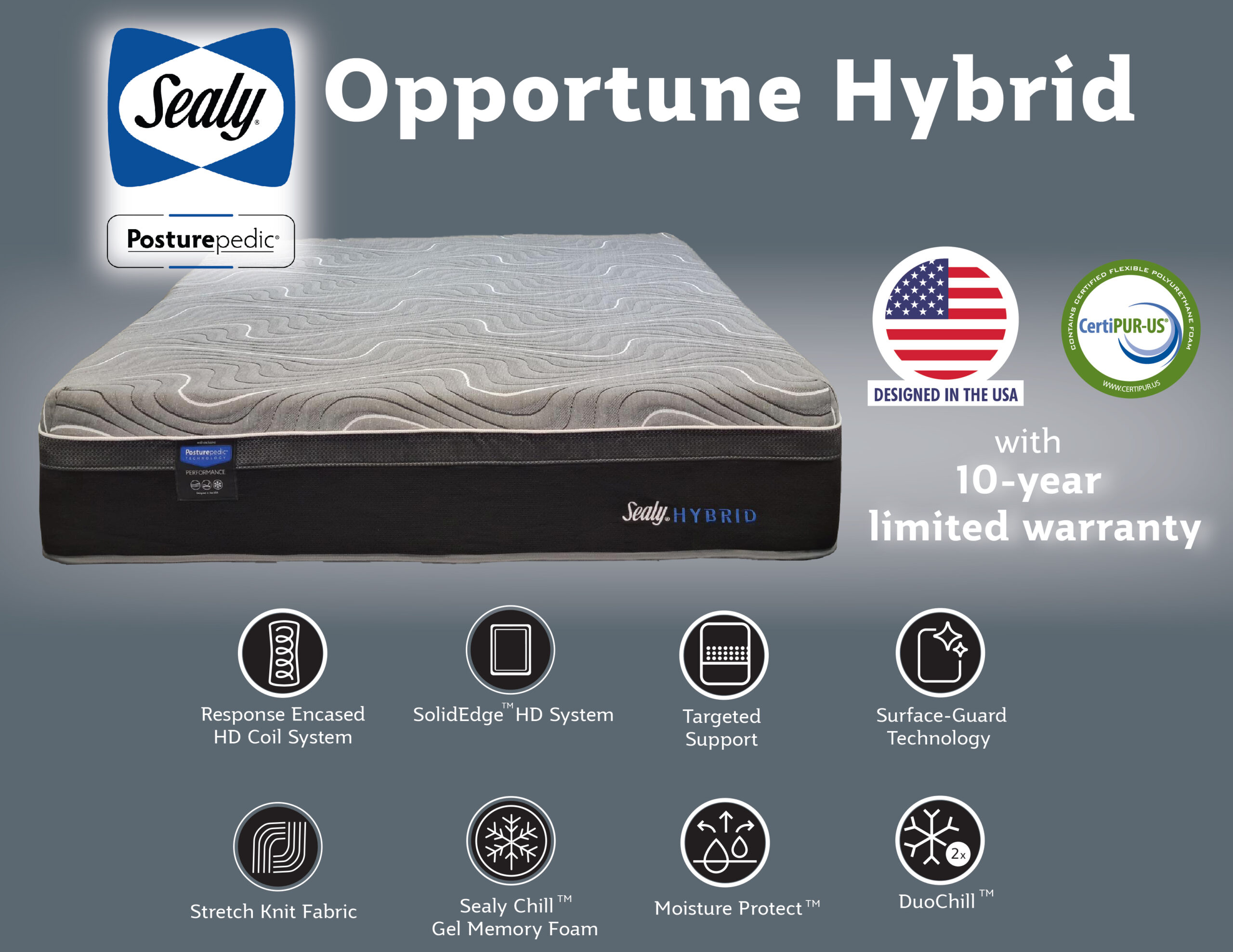 SEALY OPPORTUNE 11 HYBRID MATRAS 152X203 - CHM Suriname